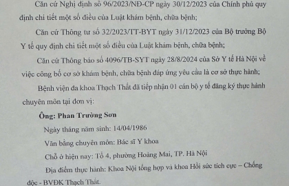 TIẾP NHẬN THỰC HÀNH BÁC SỸ Y KHOA THÁNG 8/2025